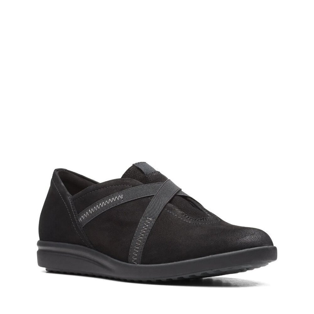 Clarks Womens Tamzen Step Black Leather‎ Casual Comfort Slip-On Shoes 5.5 M NEW